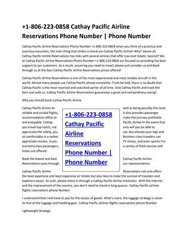 telephone number cathay pacific.
